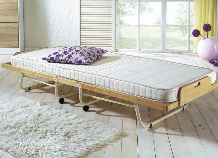 G&auml;stebett mit Lattenrost und Kaltschaummatratze NATUR