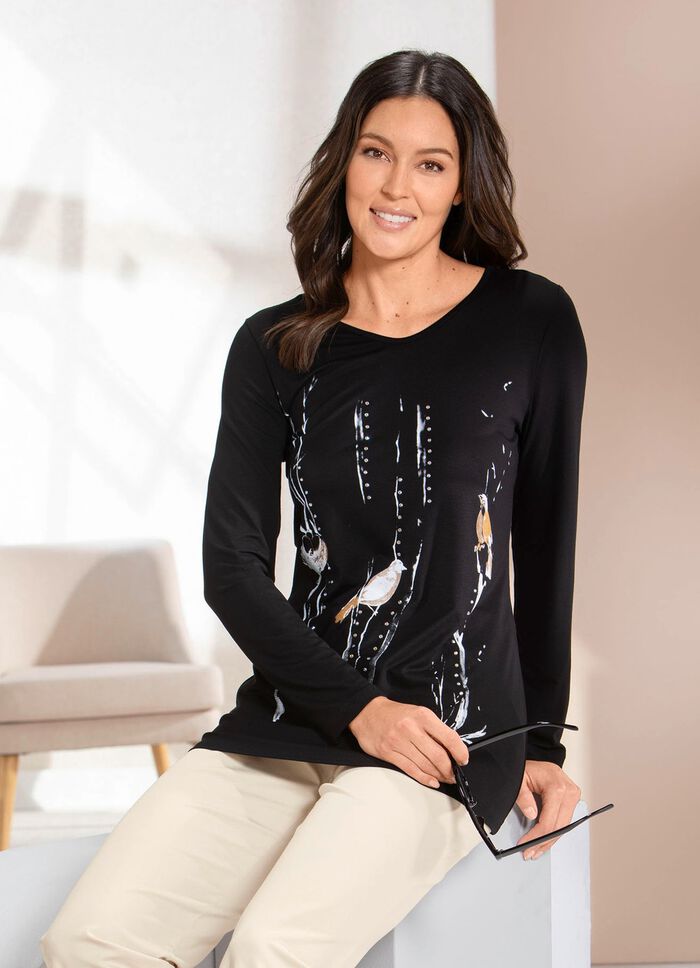 Shirt mit platziertem Druck 