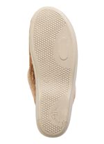 Laurina Pantoffel aus changierendem Cord-Material mit Filzbesatz CAMEL