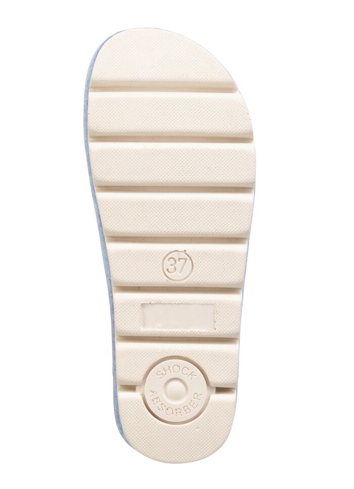 Laurina, trendige Damen-Hausschuhe, Weite G, mit anatomisch geformtem Fu&szlig;bett HIMMELBLAU