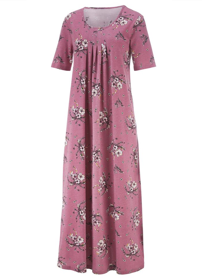 Nachthemd, kn&ouml;chellang mit kurzen &Auml;rmeln 