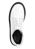 Gemini Schn&uuml;r-Stiefelette aus weichem Rind-Nappaleder WEISS