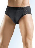 Viererpack Slips, uni mit seitlichen Kontrasten 