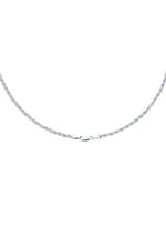 Stilvolle Kordel-Halskette in Wei&szlig;gold 