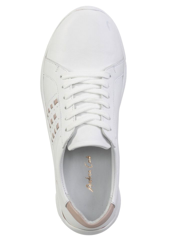 Andrea Conti Schn&uuml;rschuh aus Nappaleder mit Kontrastdurchz&uuml;gen 