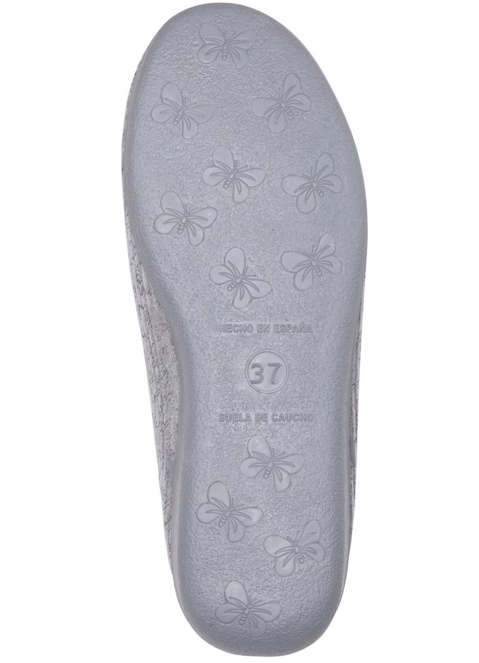 Laurina Textil-Hausschuh in Cord-Optik GRAU