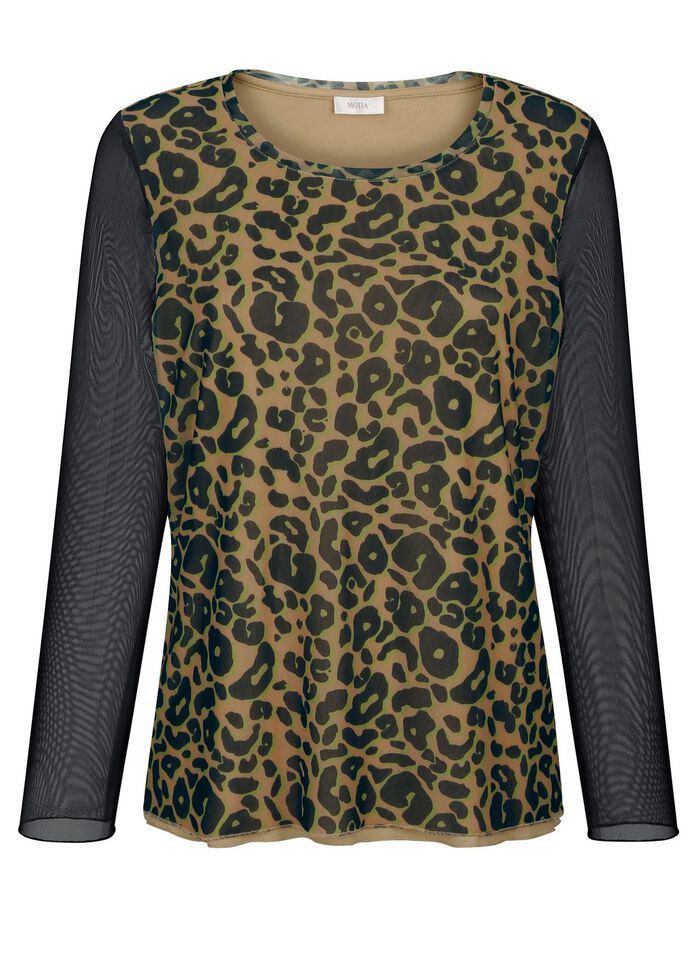 Shirt mit Netz-Jersey 