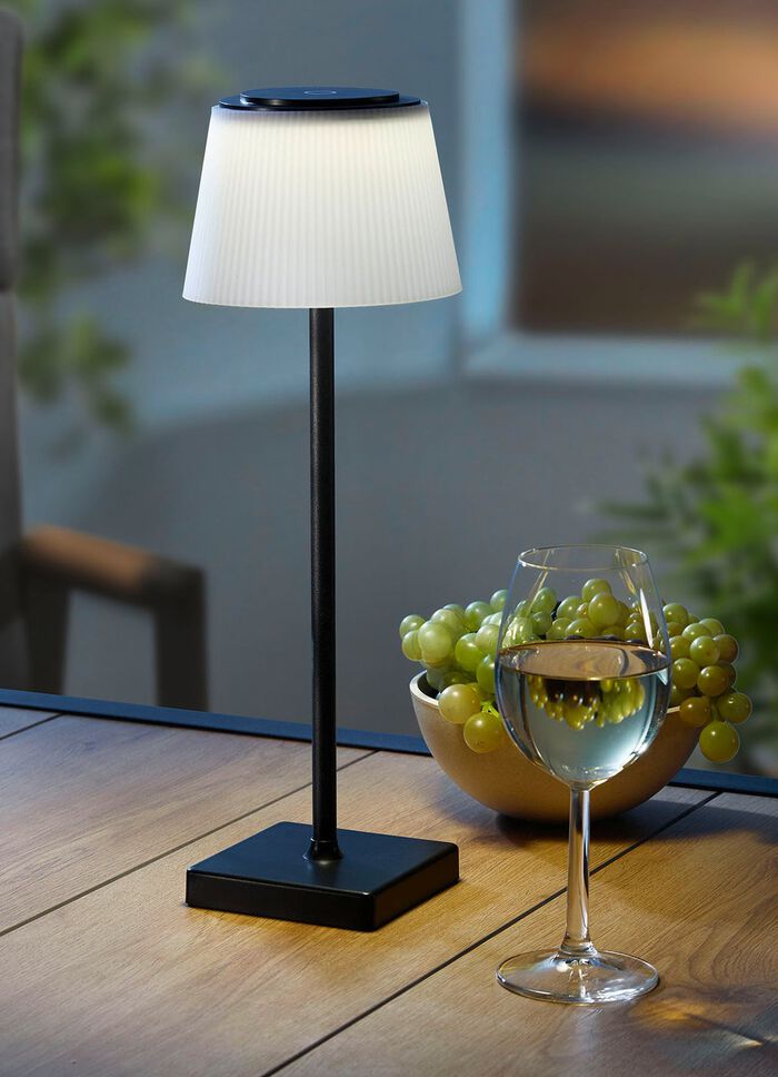 Tischleuchte aus mattschwarzem Metall SCHWARZ-WEISS