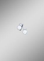 Ohrringe mit S&uuml;&szlig;wasser-Zuchtperlen und synth. Zirkonia 