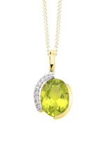 Anh&auml;nger mit echt Peridot und synth. Zirkonia 