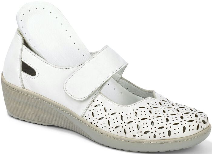 Gemini Slipper aus weichem Rindleder WEISS