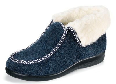 Warme Damen-Hausschuhe, Weite H, mit Wolle 
