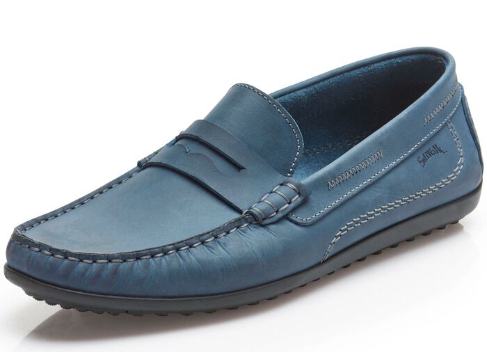Mokassin-Slipper mit Lederdecksohle JEANS