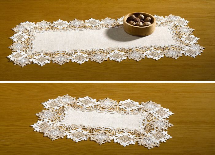 Geschmackvolle Tisch- und Raumdekoration mit  Leinen HELLBRAUN