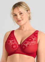 Miss Mary Bügel-BH mit floraler Elastikspitze ROT