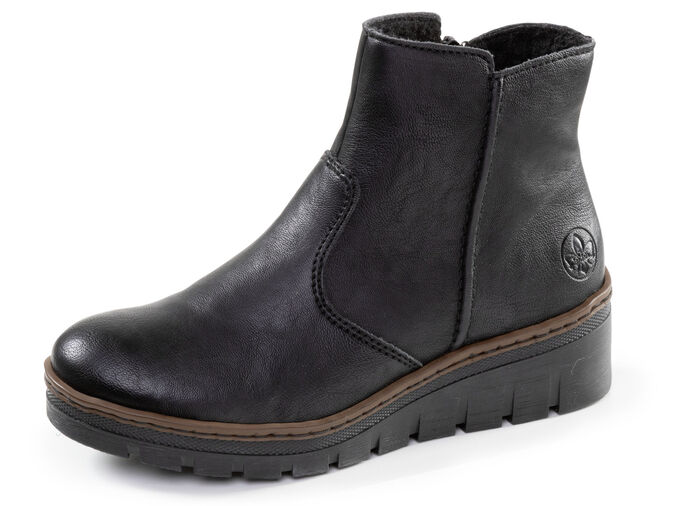Rieker, gefütterte Damen-Stiefeletten, Winterschuhe, mit Reißverschluss SCHWARZ