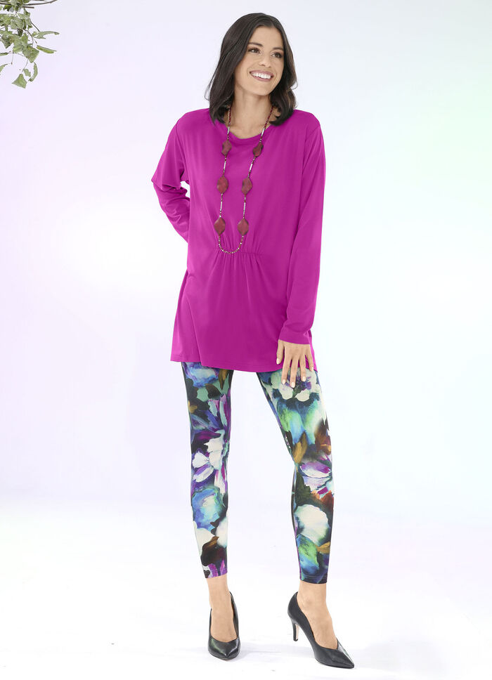Longshirt mit Raffung in 3 Farben FUCHSIA