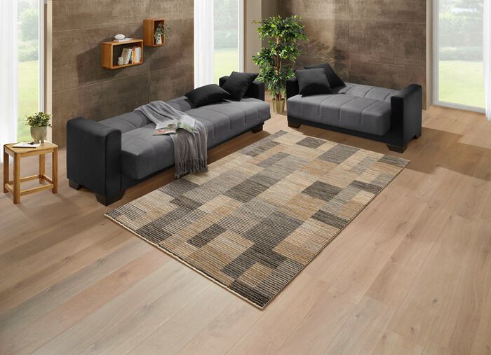 Moderne Polstermöbel mit Zierkissen SCHWARZ-GRAU