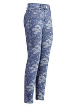 Jeans mit floraler Dessinierung JEANSBLAU-BLAU
