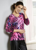Pullover in weichem Feinstrick PINK-MULTICOLOR
