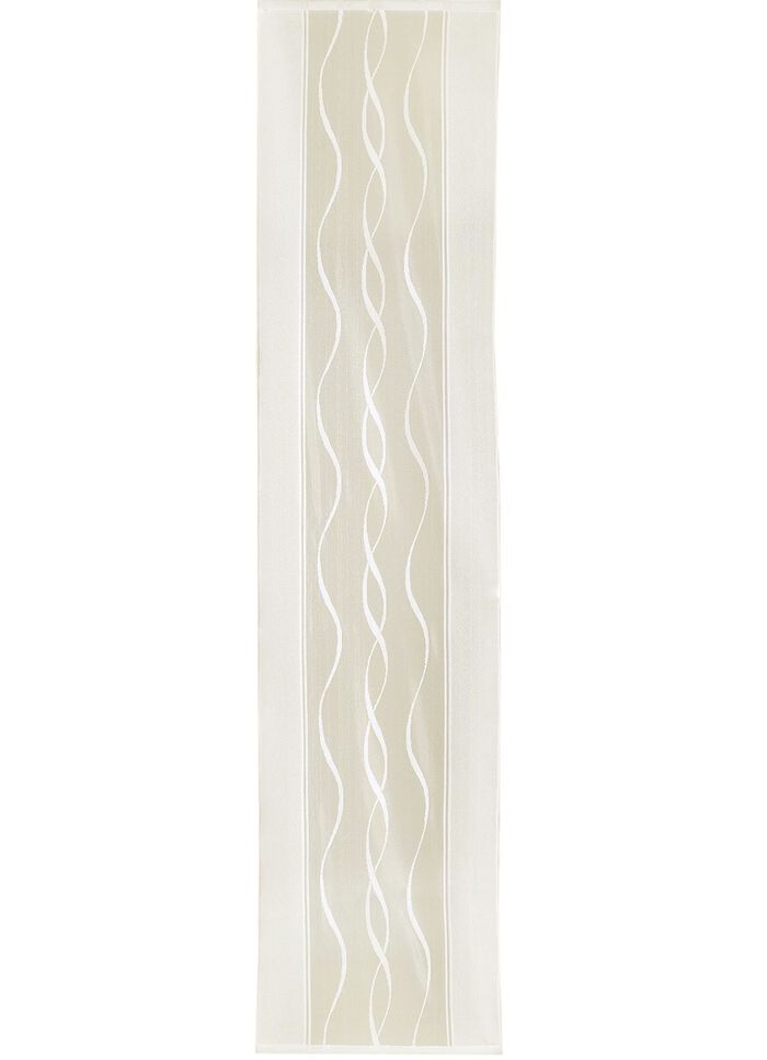 Schiebegardine mit dezenten Wellen-Dessin und Klettschiene CHAMPAGNER