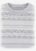 Pullover in Ringeldessin HELLGRAU-WEISS