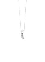 Moderner Anh&auml;nger mit synth. Zirkonia und Ankerkette 