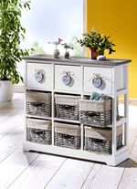 Massivholz Kommode mit K&ouml;rbe aus Weide 