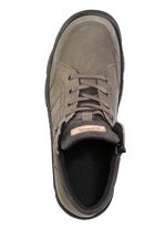 Schn&uuml;r-Boot aus Nubuk- und Veloursleder KHAKI