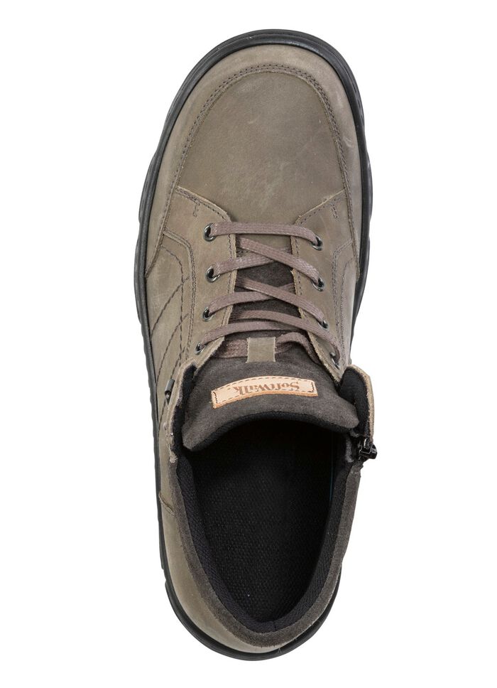 Schn&uuml;r-Boot aus Nubuk- und Veloursleder KHAKI