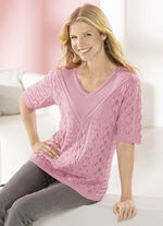 Pulli mit Ajour- und Strukturmuster ROSENHOLZ