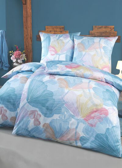 Beidseitig bedruckte Bettw&auml;sche-Garnitur in Mako-Satin-Qualit&auml;t 