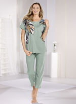 Laurina Schlafanzug mit 7/8 langer Hose und Dehnbund 