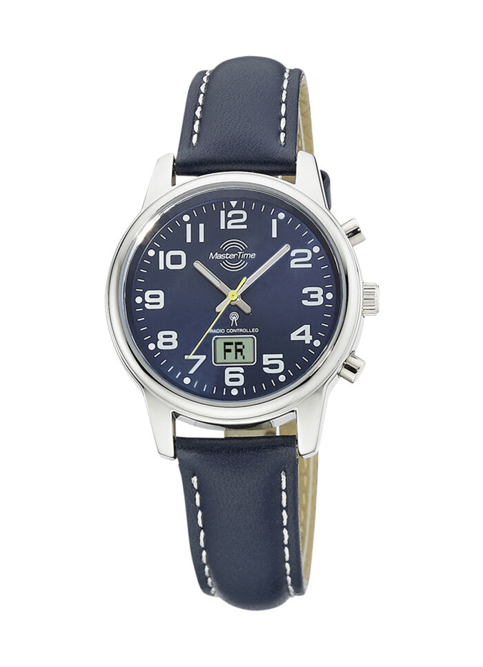 Master Time Funk-Damenuhr mit Lederarmband 