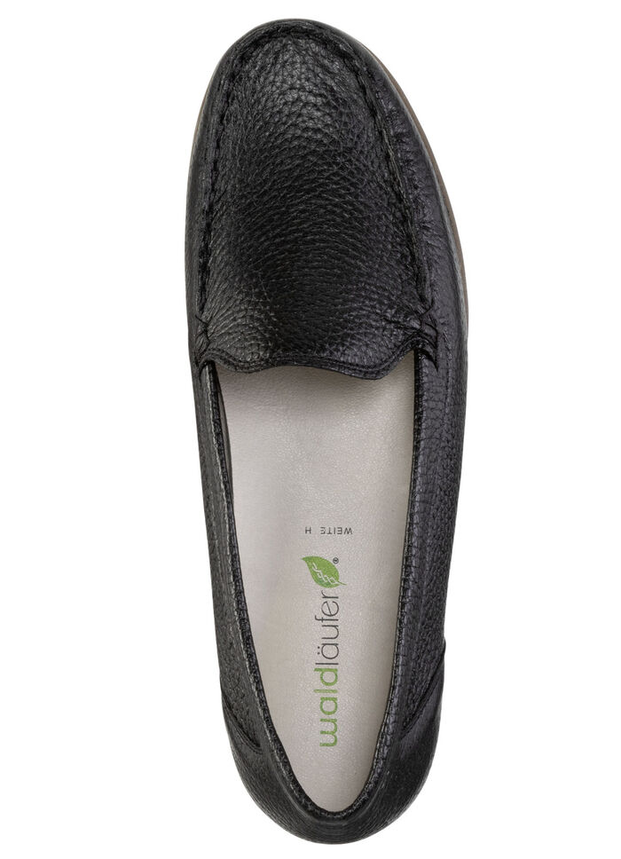 Waldläufer, bequeme Damen-Slipper, Weite H, mit herausnehmbarem Fußbett SCHWARZ