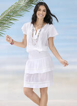 Olympia Kleid mit elastischer Taillenpartie WEISS