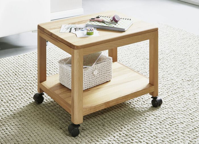 Beistellwagen aus geöltem Massivholz KERNBUCHE