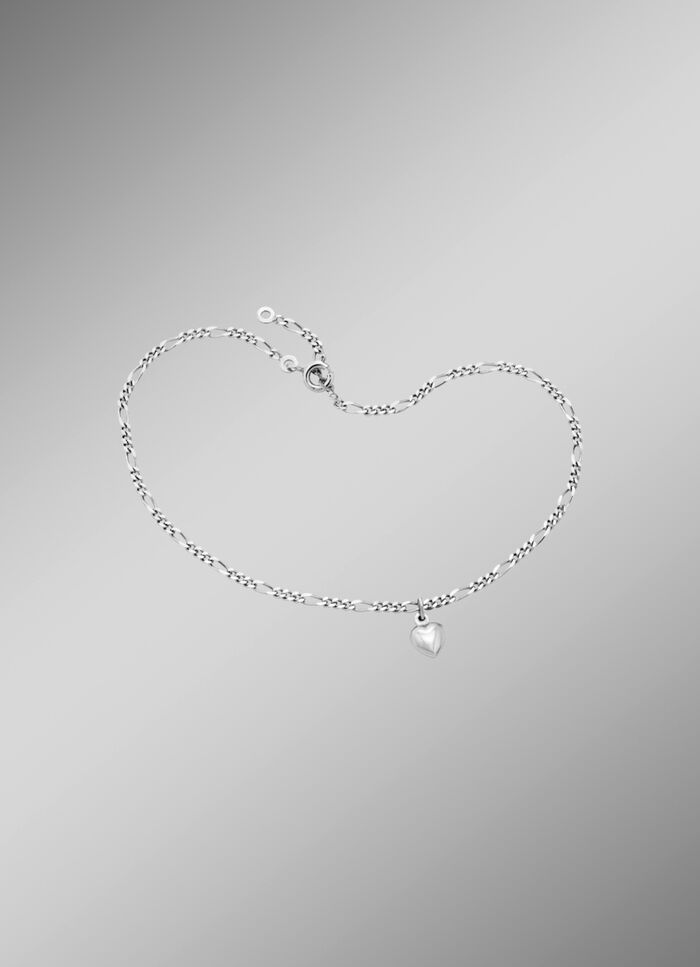 Zartes Figaro-Fu&szlig;kettchen mit Herz-Anh&auml;nger 