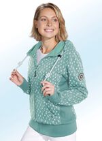 Sweatjacke mit Ankermotiven JADEGR&Uuml;N-WEISS