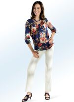 Hose mit hübscher Biesenzier ECRU