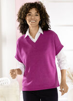 Pullunder mit Rippenakzenten FUCHSIA