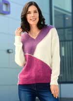 Pullover mit Alpaka und in Color-Blocking 
