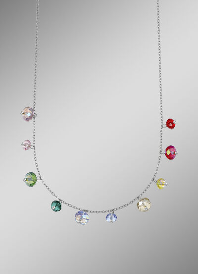 Halskette mit bunten Swarovski&reg;-Kristallen 