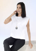 Modisches Shirt mit Polstern in 2 Farben WEISS