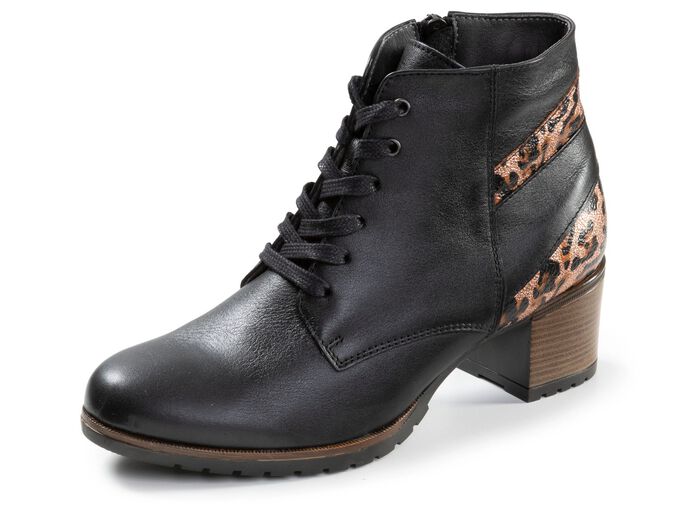 ELENA EDEN, trendige Damen-Stiefeletten, Weite G, mit herausnehmbarem Fu&szlig;bett SCHWARZ-BRAUN