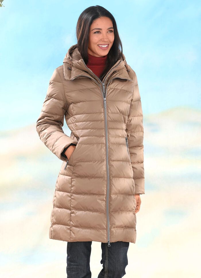 Daunen-Kurzmantel mit Rei&szlig;verschlussleiste 