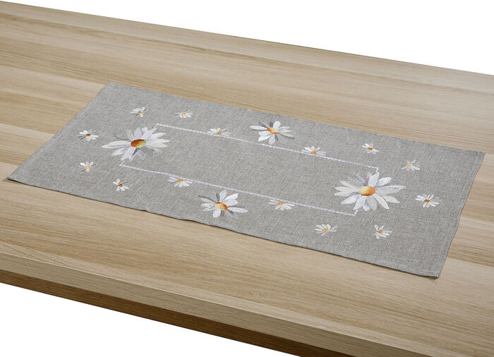 Tisch- und Raumdekoration in Leinenoptik GRAU