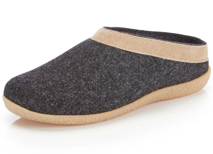 Laurina Wollfilz-Pantoffel mit Velours-Besatz 