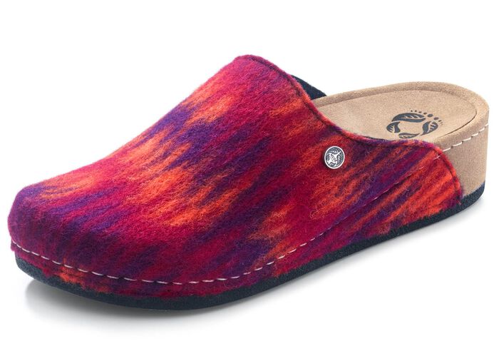 Mubb Pantoffel aus Wollfilz ROT-BUNT