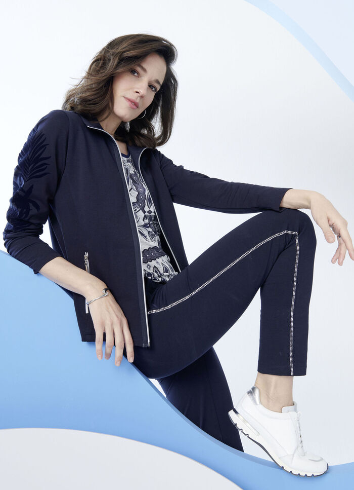 Sweatjacke mit floralem Druck 